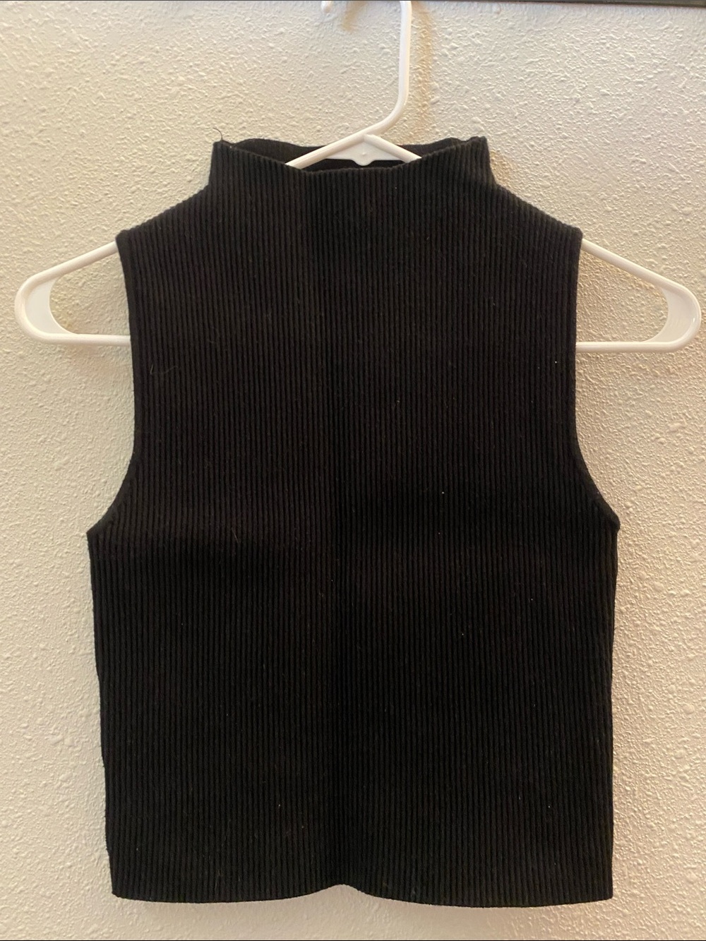 Abound Black Ribbed Mock Neck Tank
